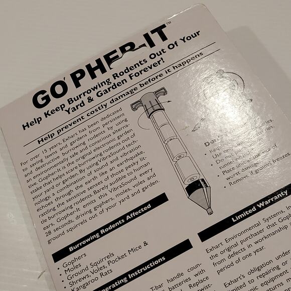 gopher-it By Exhart (Gopher Removal Tool)  New, sealed. - Picture 7 of 13